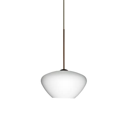 Besa Lighting Peri Cord Pendant, Opal Matte, Bronze Finish, 1x5W LED 1XT-541007-LED-BR